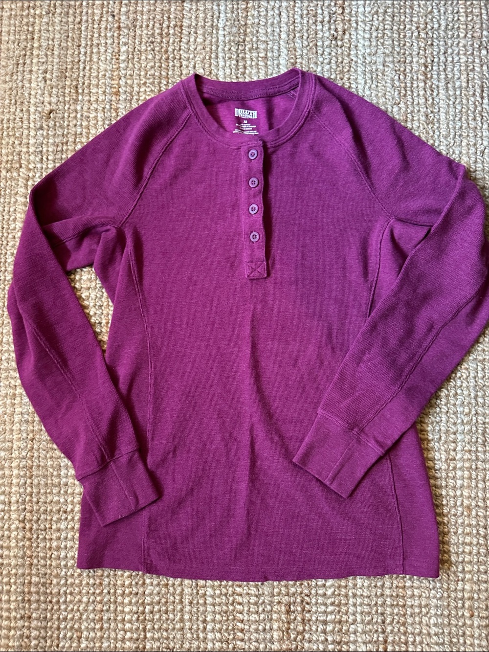 Duluth Trading Co Long-Sleeve Henley Top - Plum